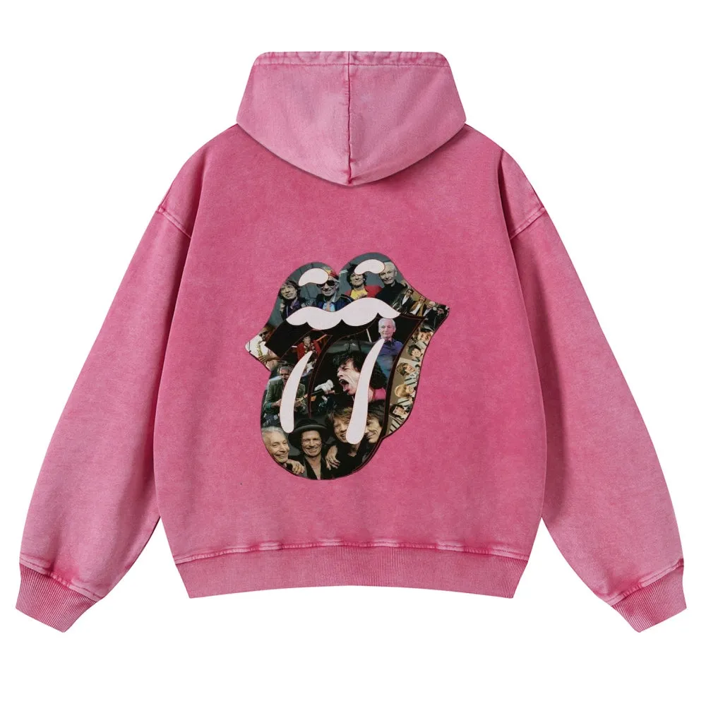 Mens Vintage The Rolling Stones Rock Band Hoodies