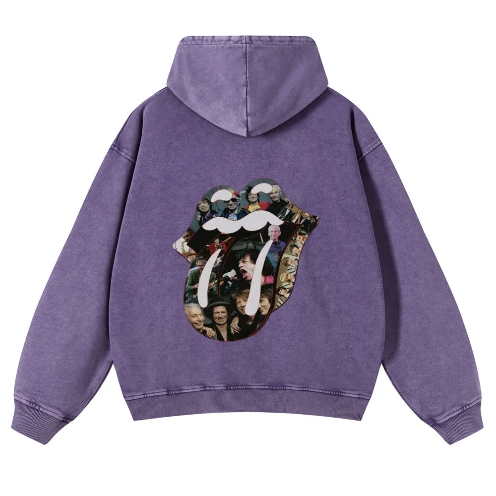 Mens Vintage The Rolling Stones Rock Band Hoodies
