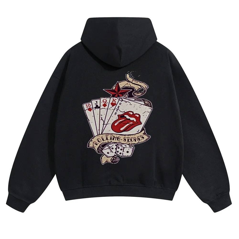 Mens Vintage The Rolling Stones Rock Band Hoodies