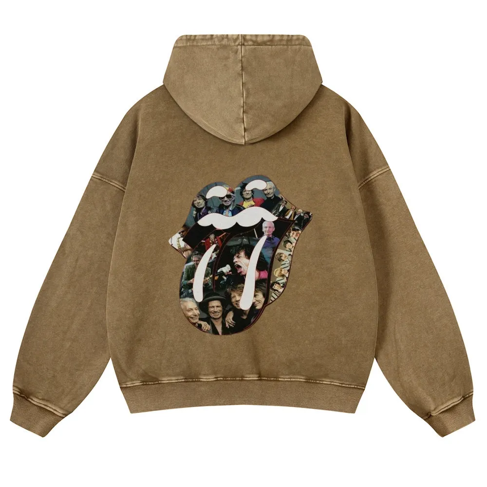Mens Vintage The Rolling Stones Rock Band Hoodies
