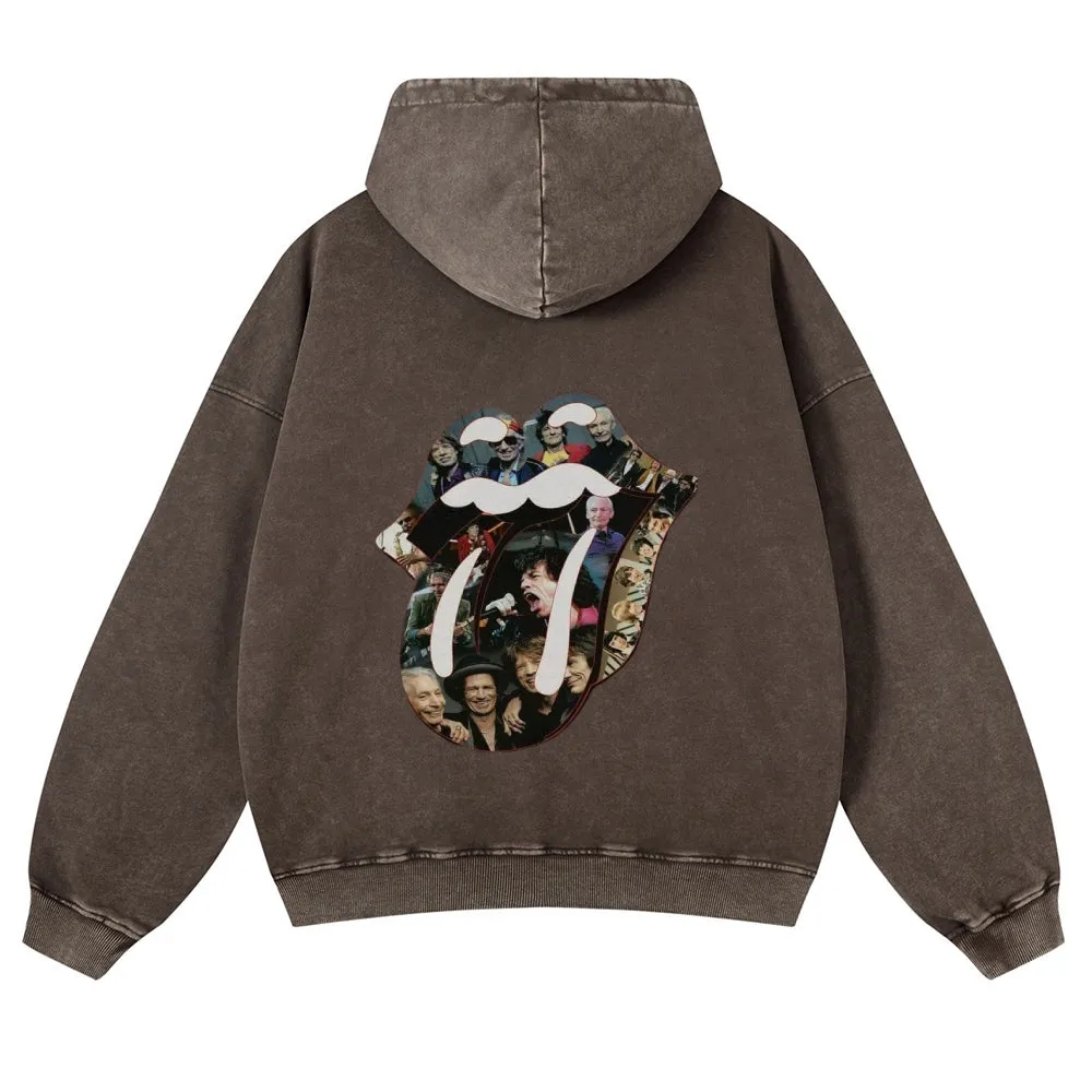Mens Vintage The Rolling Stones Rock Band Hoodies