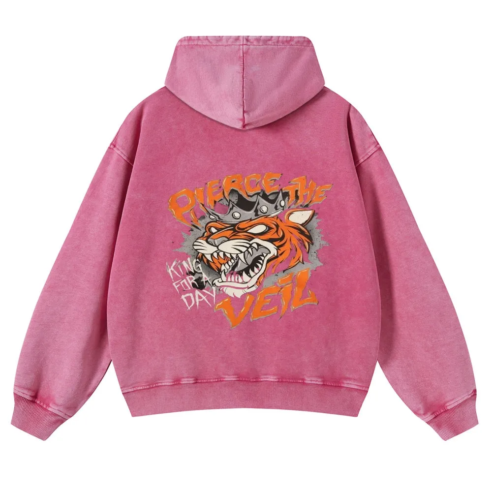 Mens Vintage  Tiger Print Hoodies