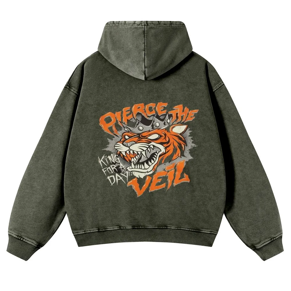 Mens Vintage  Tiger Print Hoodies