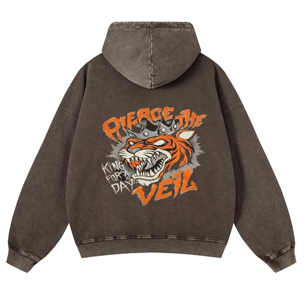 Mens Vintage  Tiger Print Hoodies