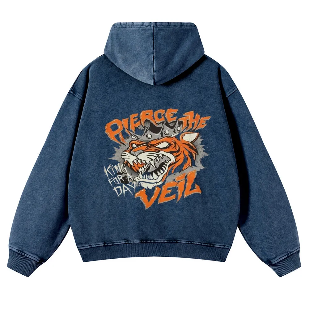 Mens Vintage  Tiger Print Hoodies
