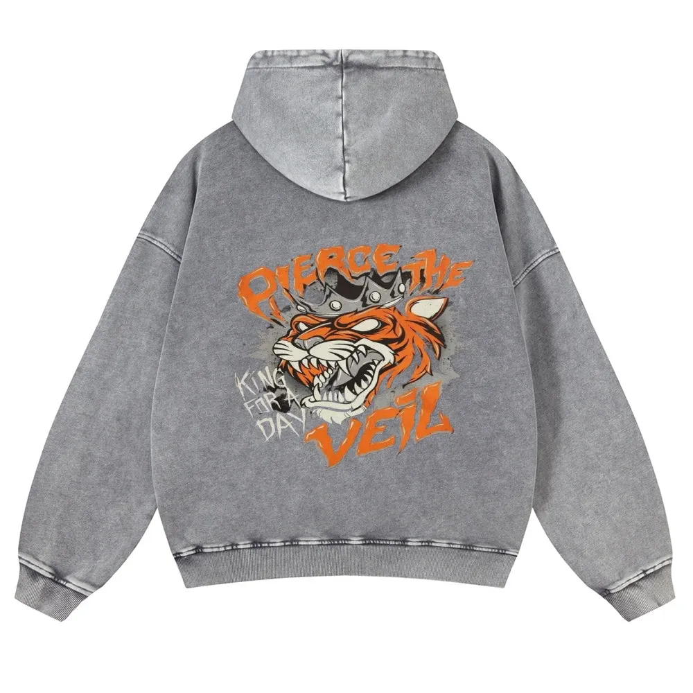 Mens Vintage  Tiger Print Hoodies