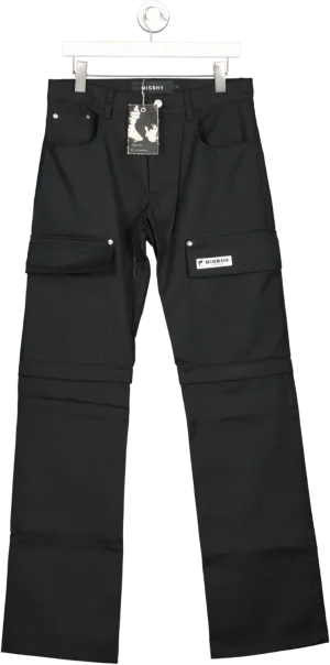 MISBHV Black Organic Cotton-recycled Polyester Blend 2-in-1 Cargo Trousers BNWT UK M