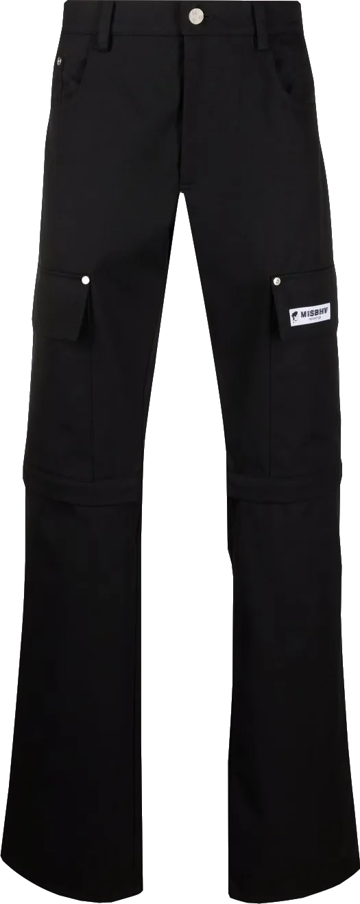 MISBHV Black Organic Cotton-recycled Polyester Blend 2-in-1 Cargo Trousers BNWT UK M