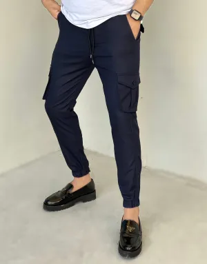 NAVY BLUE CARGO STYLYEE AND STRETCHABLE TROUSER