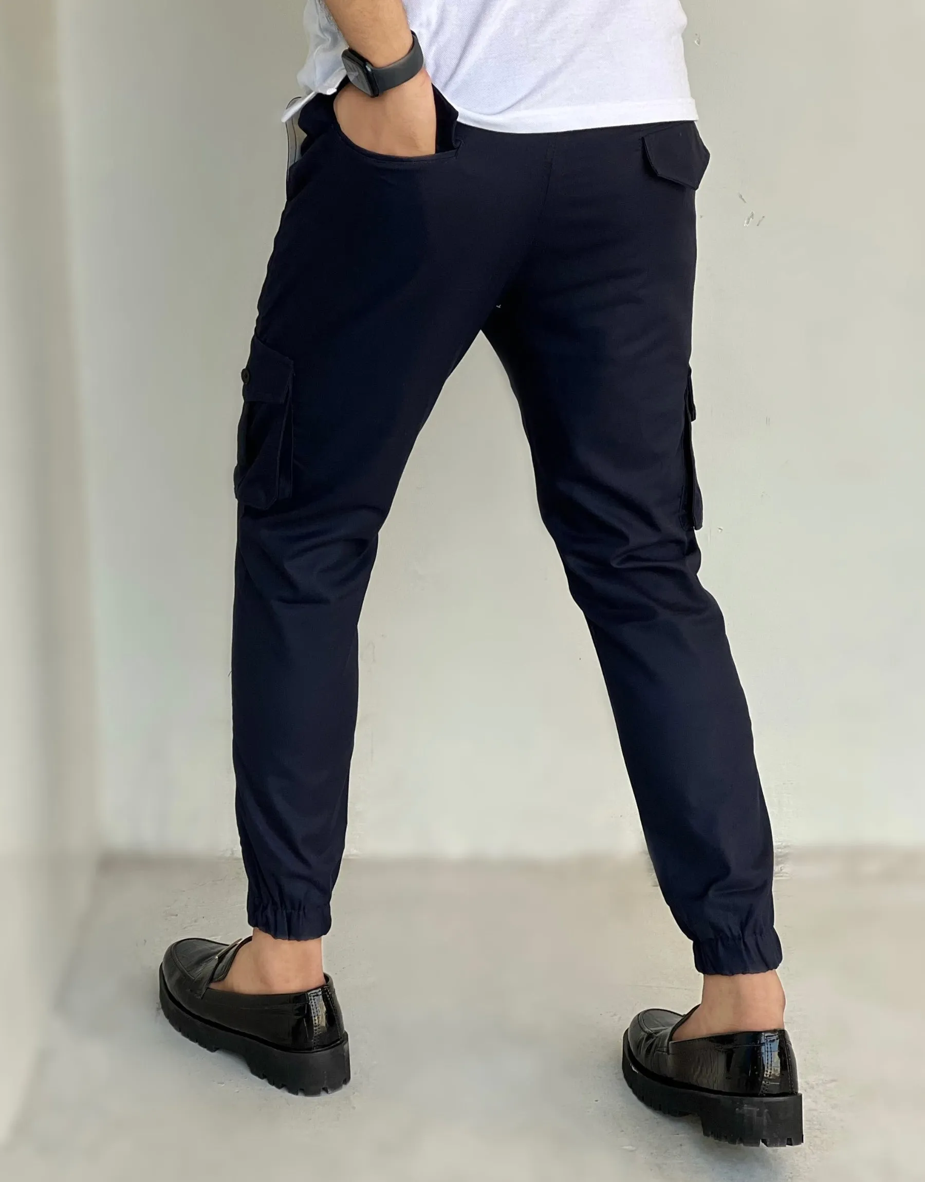 NAVY BLUE CARGO STYLYEE AND STRETCHABLE TROUSER