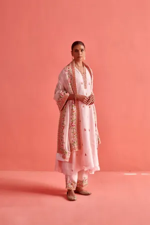 New Season Festive 2024-Coord Set-Pure Silk/Organza 3pcs Powder Pink-AS111-Fashion Wedding Edit Aarti Sethia
