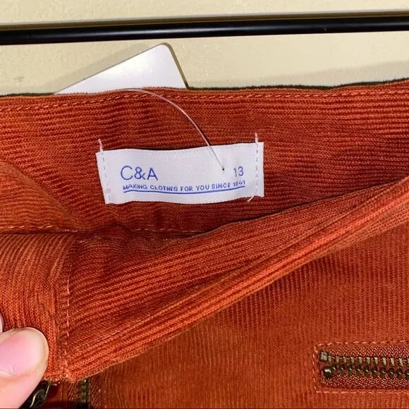 NWT C&amp;A corduroy exposed zipper shorts 13