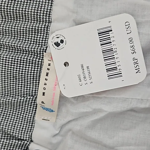 NWT, Free People Movement Houndstooth Faux Wrap High Rise Skort,Large