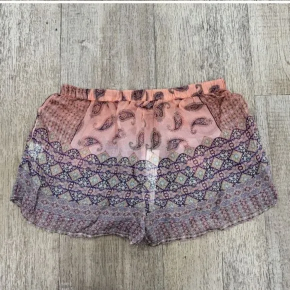 NWT! Gypsy 05 Silk Women's Vidya Paisley Multi Print Shorts Anthropologie Small