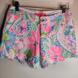 NWT Lilly Pulitzer Buttercup Knit Shorts Flock Full Of Fun, Size 00