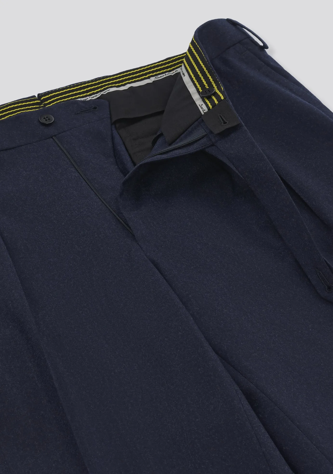 Ocean Blue Virgin Wool Cargo Pants