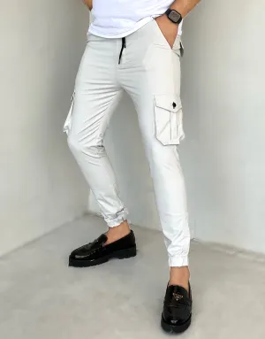 OFF-WHITE CARGO STYLYEE AND STRETCHABLE TROUSER