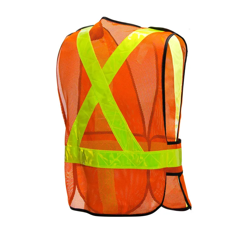 Orange 5 Pt. Tear-Away Traffic Vest by Ground Force - Style 58018