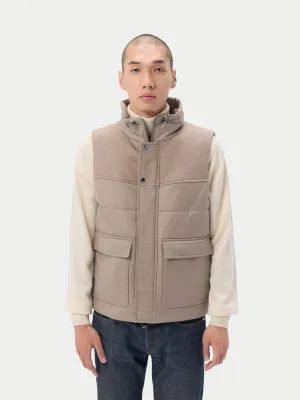 Organic Colour Drawstring Collar Cashmere Vest