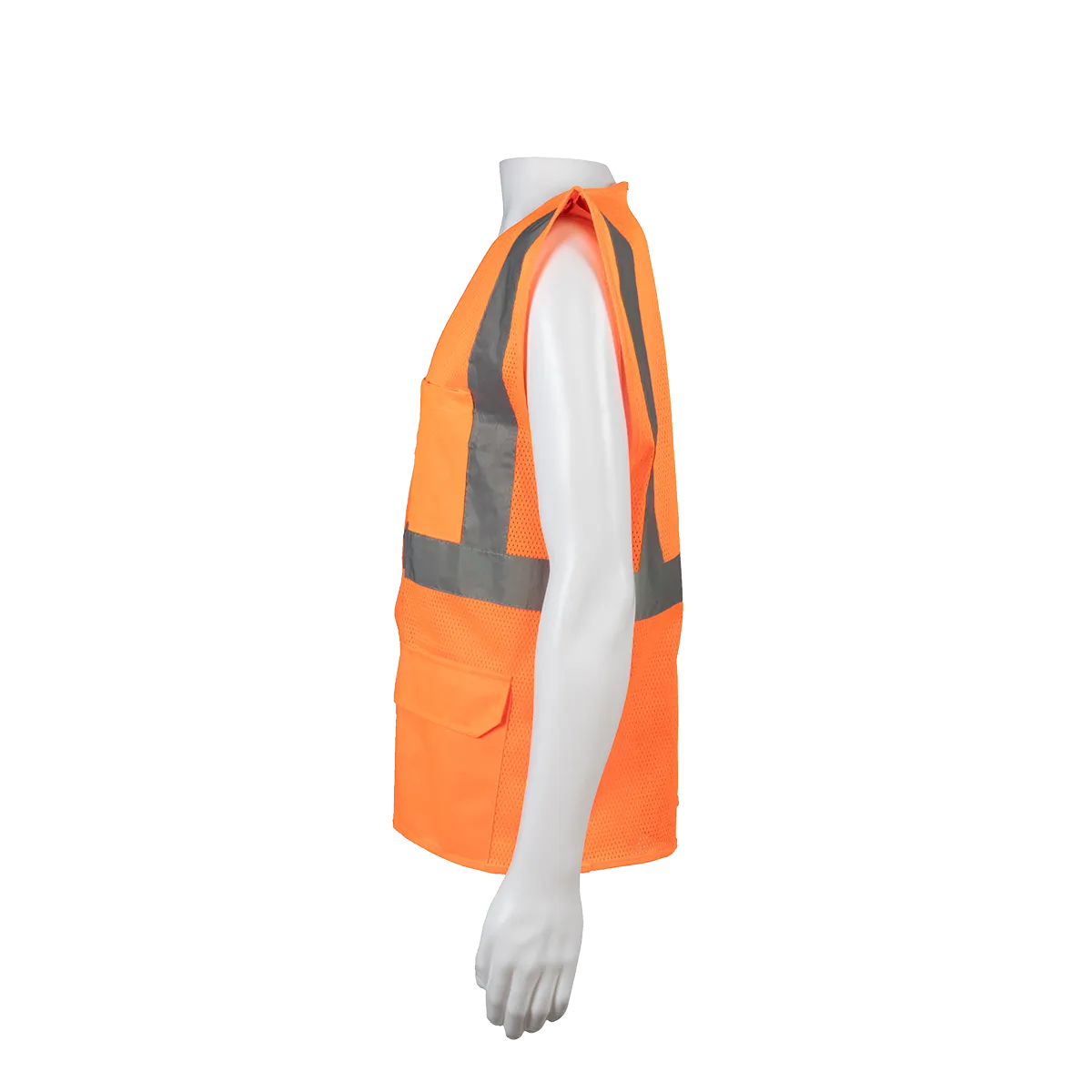 OVM24 ANSI CLASS II Orange Mesh 4-Pocket Safety Vests