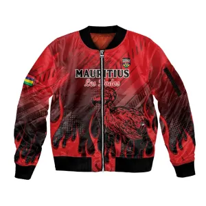 Personalised Mauritius Football Sleeve Zip Bomber Jacket Go Les Dodos Go LT15