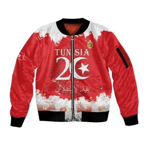 Personalized Afro Tunisia Sleeve Zip Bomber Jacket Happy 69th Anniversary Independence LT15