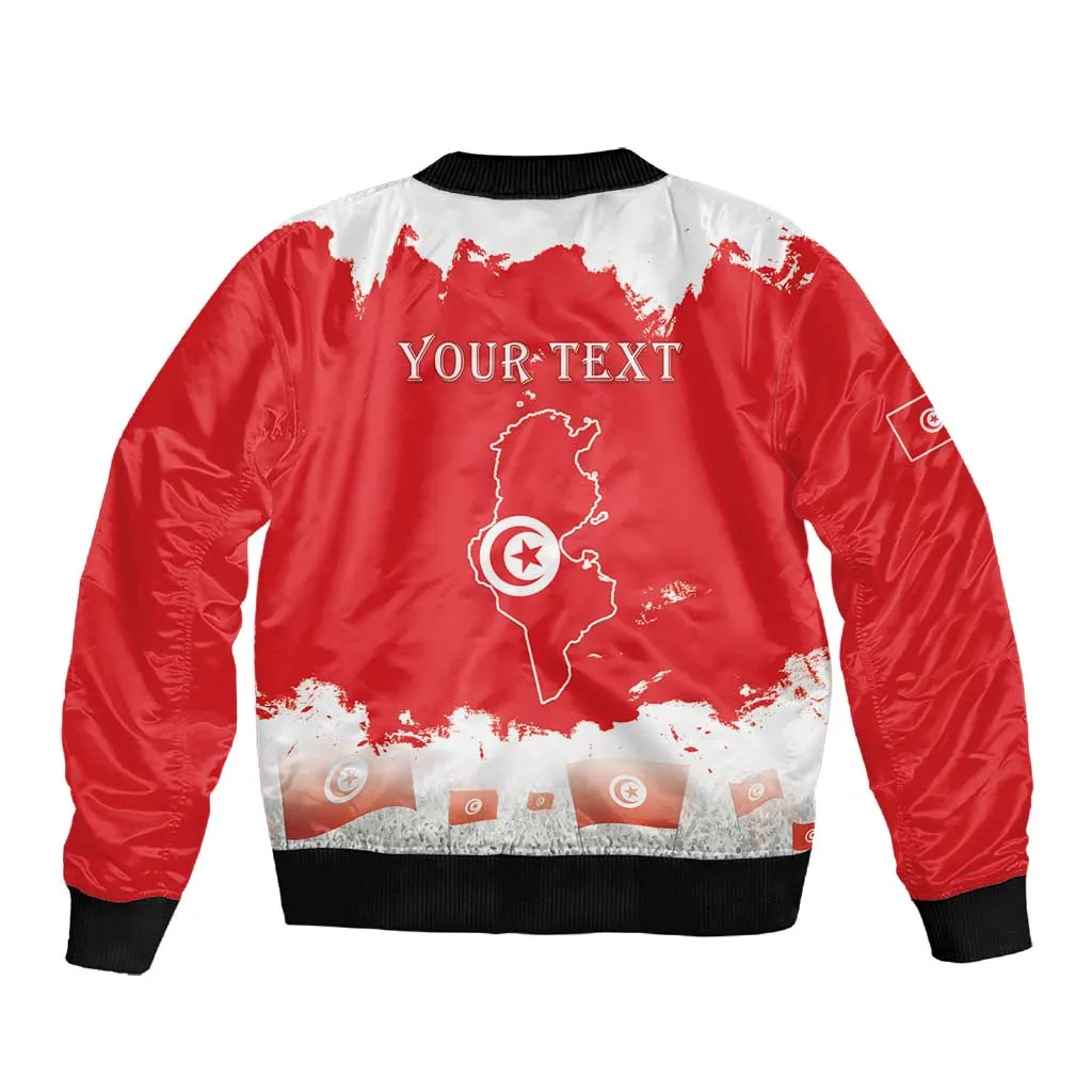 Personalized Afro Tunisia Sleeve Zip Bomber Jacket Happy 69th Anniversary Independence LT15