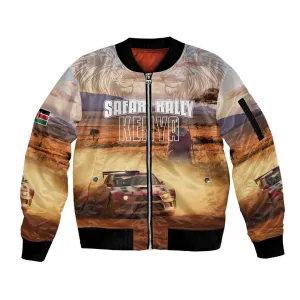 Personalized Kenya Safari Racing Car Sleeve Zip Bomber Jacket Come On Kenyan LT15