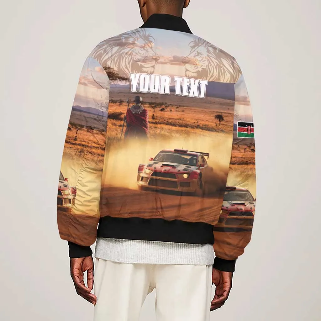 Personalized Kenya Safari Racing Car Sleeve Zip Bomber Jacket Come On Kenyan LT15