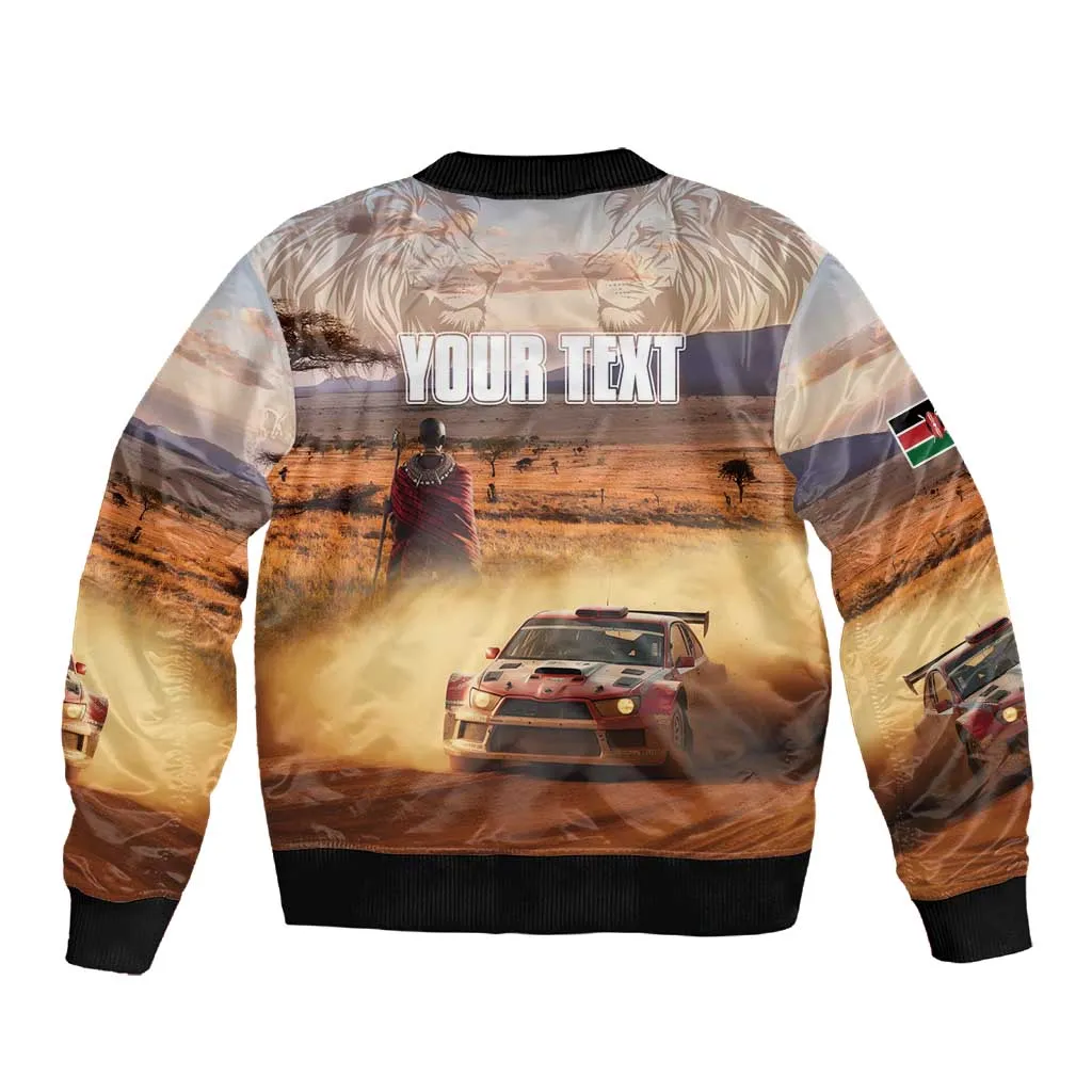 Personalized Kenya Safari Racing Car Sleeve Zip Bomber Jacket Come On Kenyan LT15