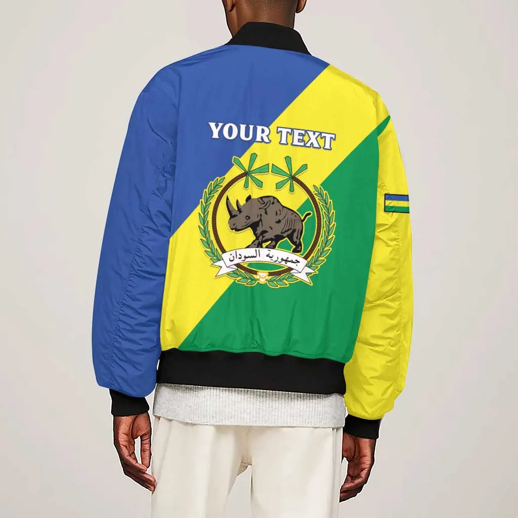 Personalized Sudan Sleeve Zip Bomber Jacket Coat Of Arms 1956-1970 LT15
