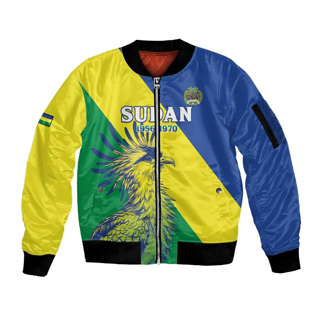 Personalized Sudan Sleeve Zip Bomber Jacket Coat Of Arms 1956-1970 LT15