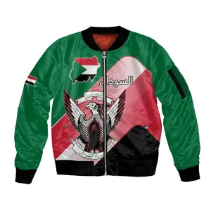 Personalized Sudan Sleeve Zip Bomber Jacket Coat Of Arms Flag Style LT15