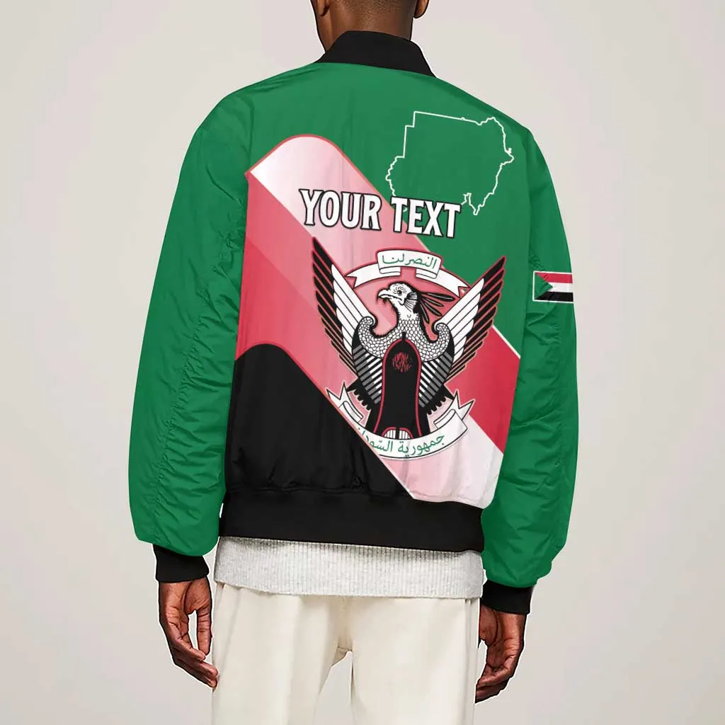 Personalized Sudan Sleeve Zip Bomber Jacket Coat Of Arms Flag Style LT15