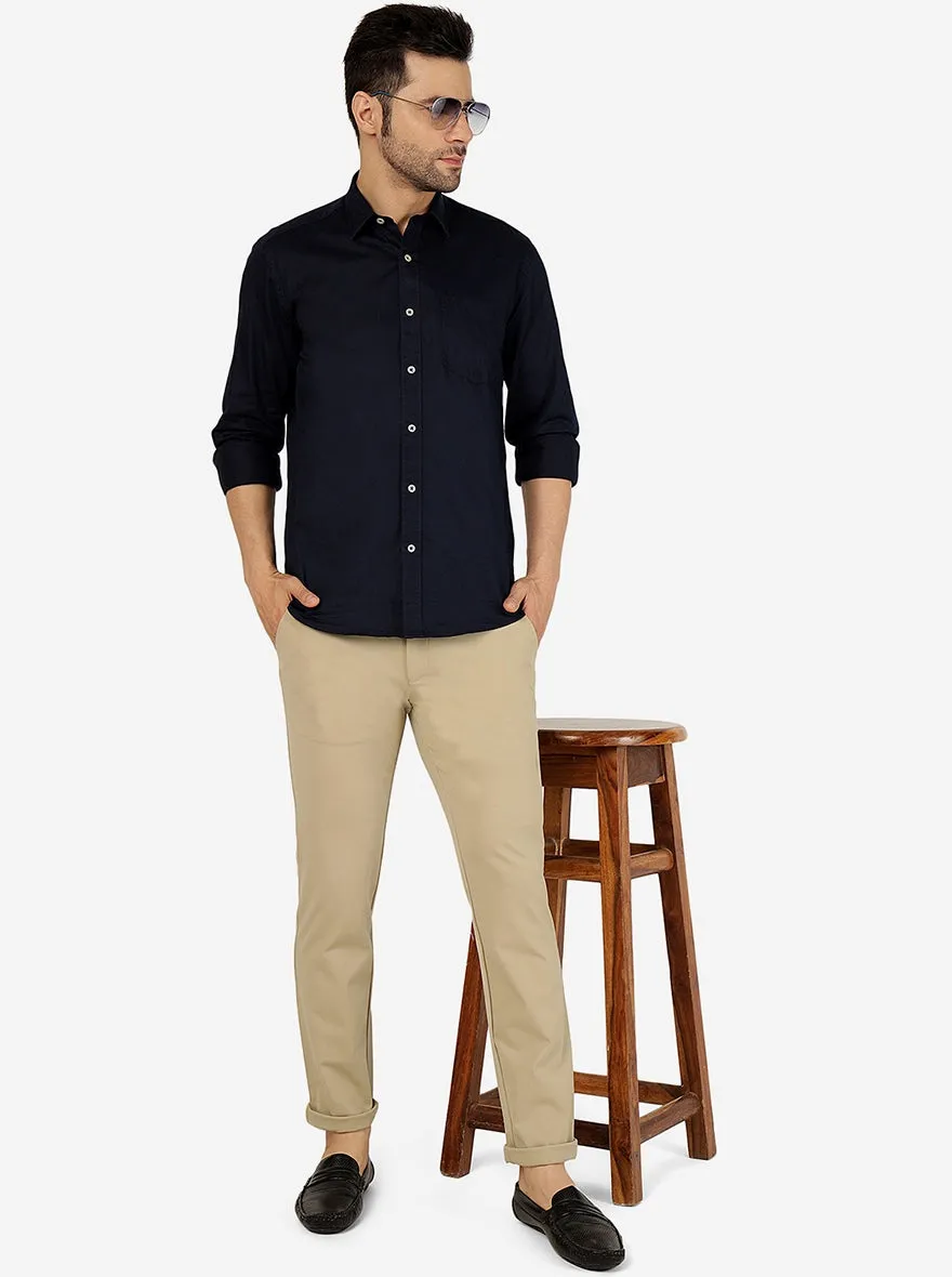 Pista Solid Venice Fit Casual Trouser | JadeBlue