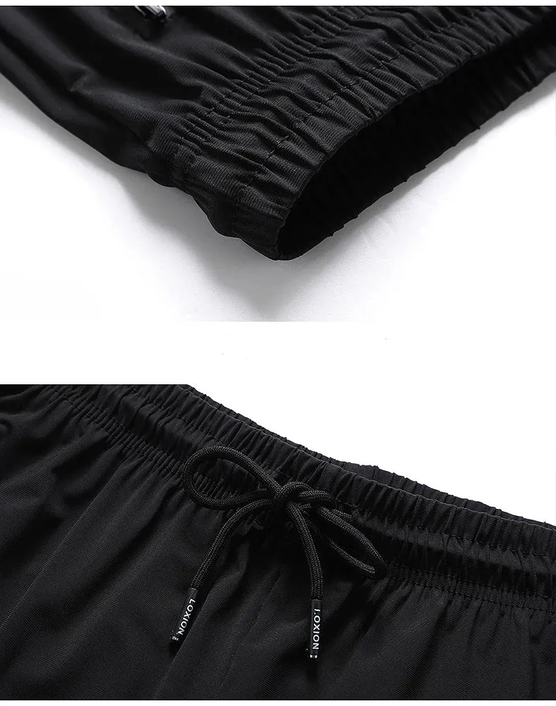 Plus-Size Men’s Ice Silk Sweatpants – High-Elastic Gym Joggers