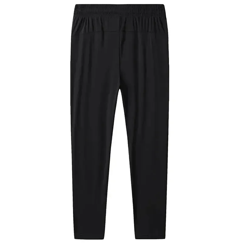 Plus-Size Men’s Ice Silk Sweatpants – High-Elastic Gym Joggers