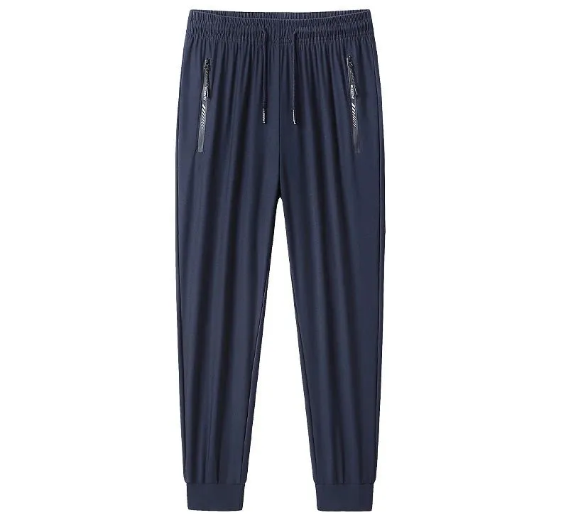 Plus-Size Men’s Ice Silk Sweatpants – High-Elastic Gym Joggers