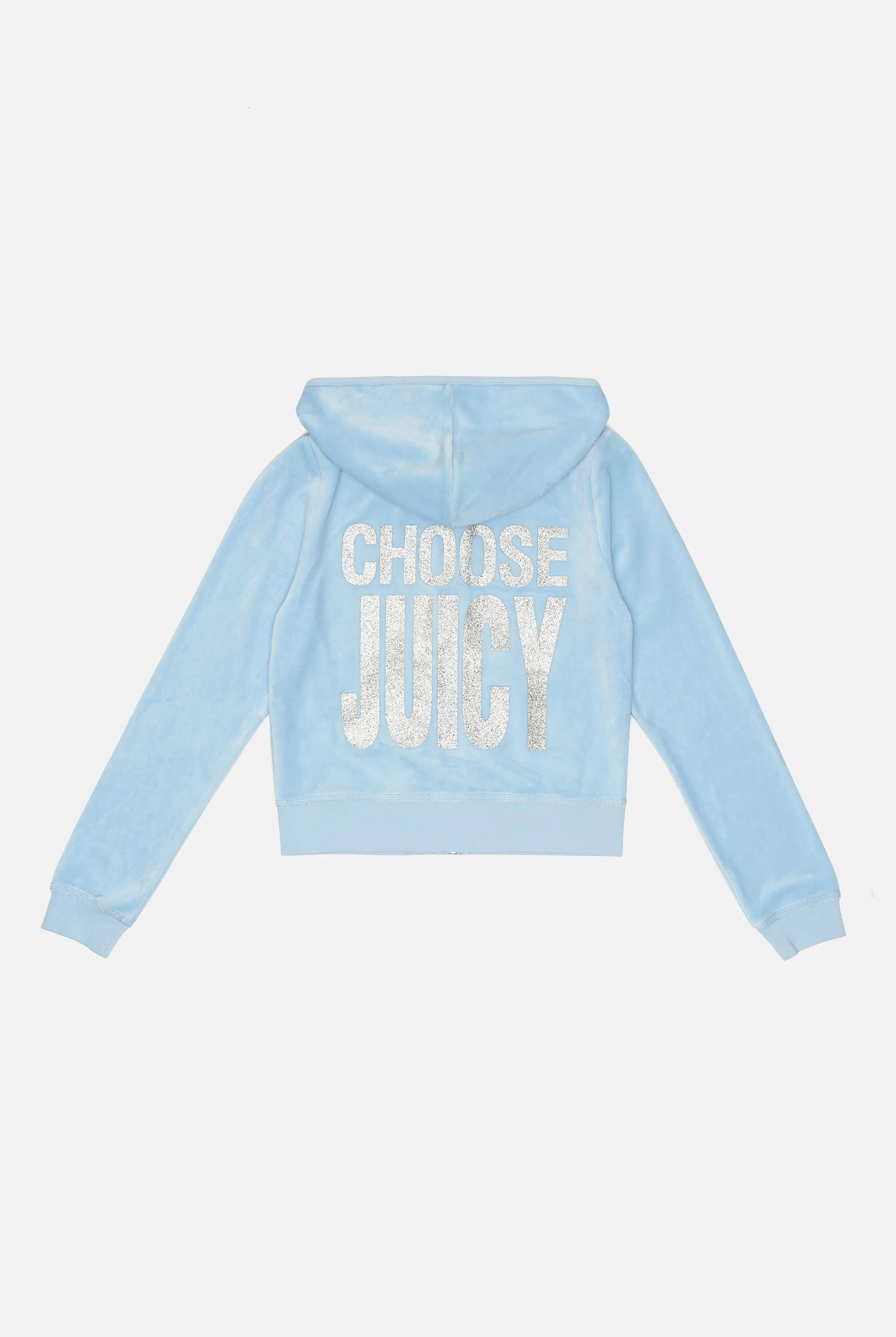 POWDER BLUE CHOOSE JUICY BAMBOO VELOUR HERITAGE HOODIE