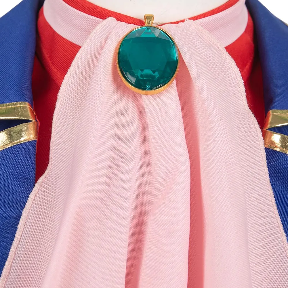 Princess Peach: Showtime! Swordfighter Peach Game Character Blue Suit Cosplay Costume Outfits