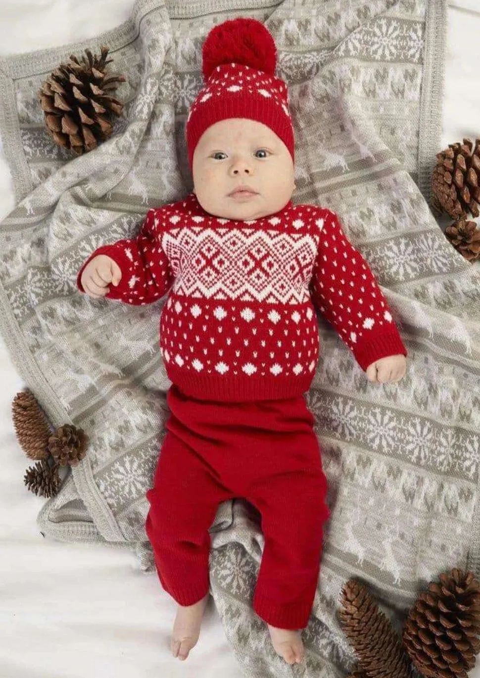 Red FairIsle 3 Piece Set
