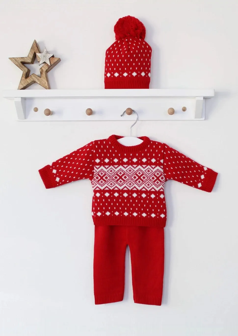 Red FairIsle 3 Piece Set