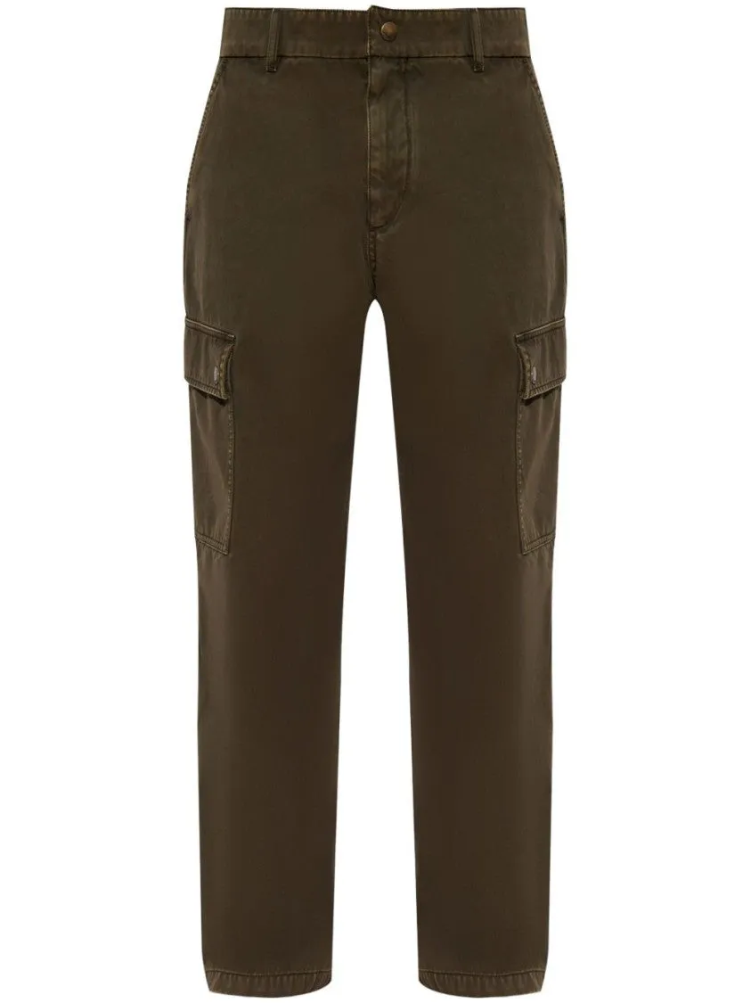Relaxed Fit Cargo Trousers With Button Closure