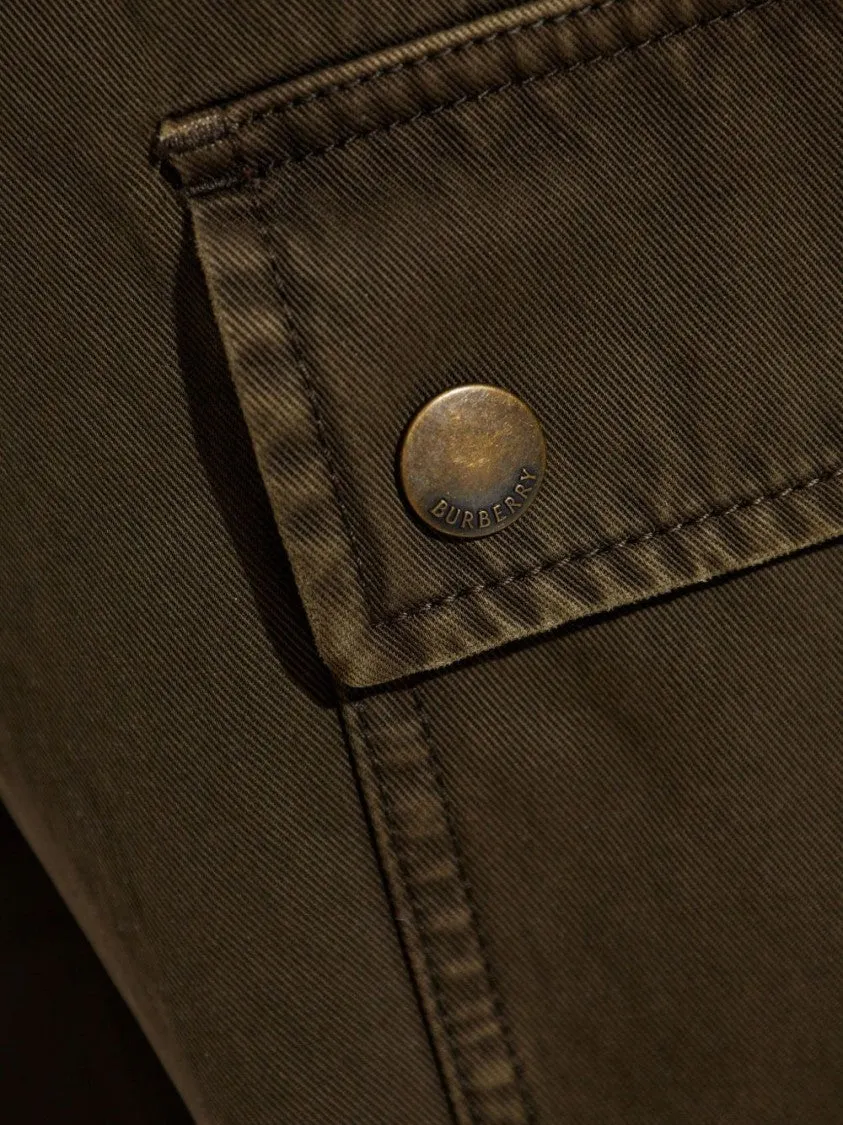 Relaxed Fit Cargo Trousers With Button Closure