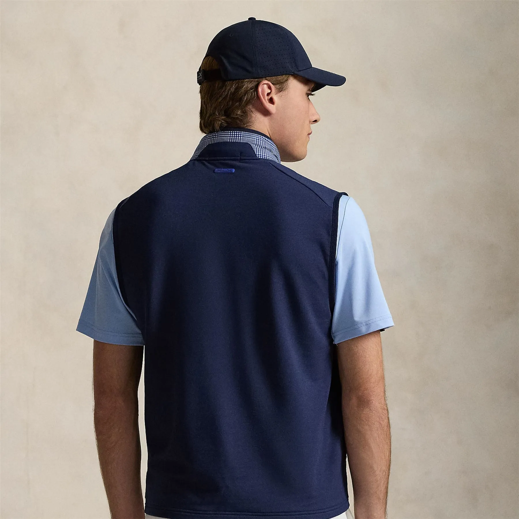 RLX Full Zip Performance Wool Vest Royal Blue Golf Club Glen