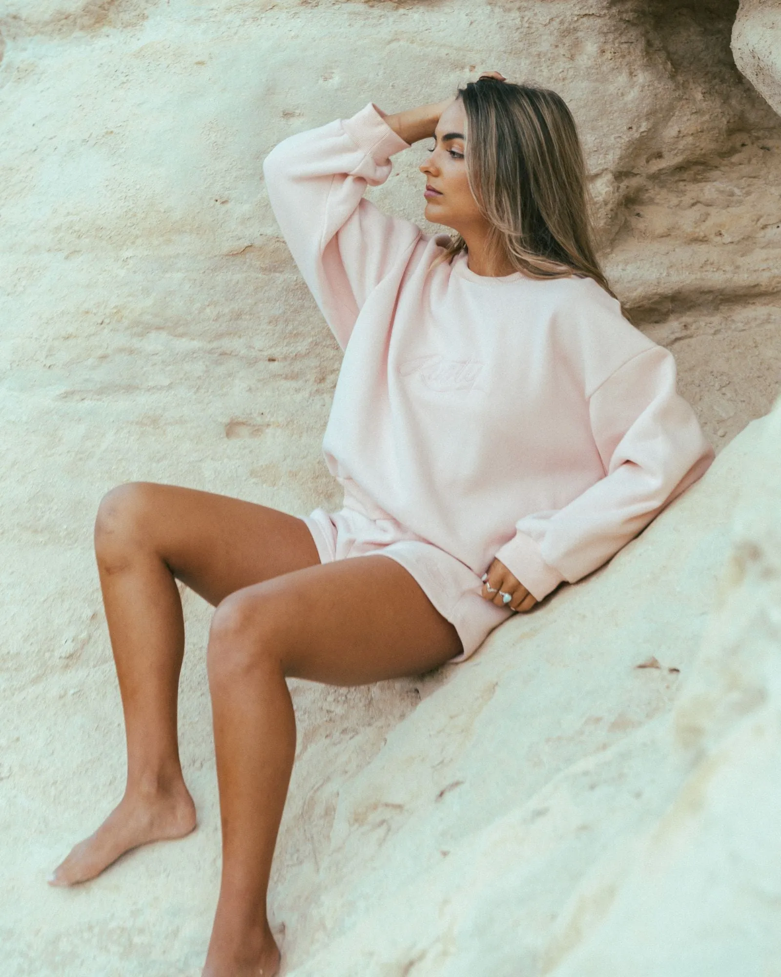 Rusty Script Fleece Short