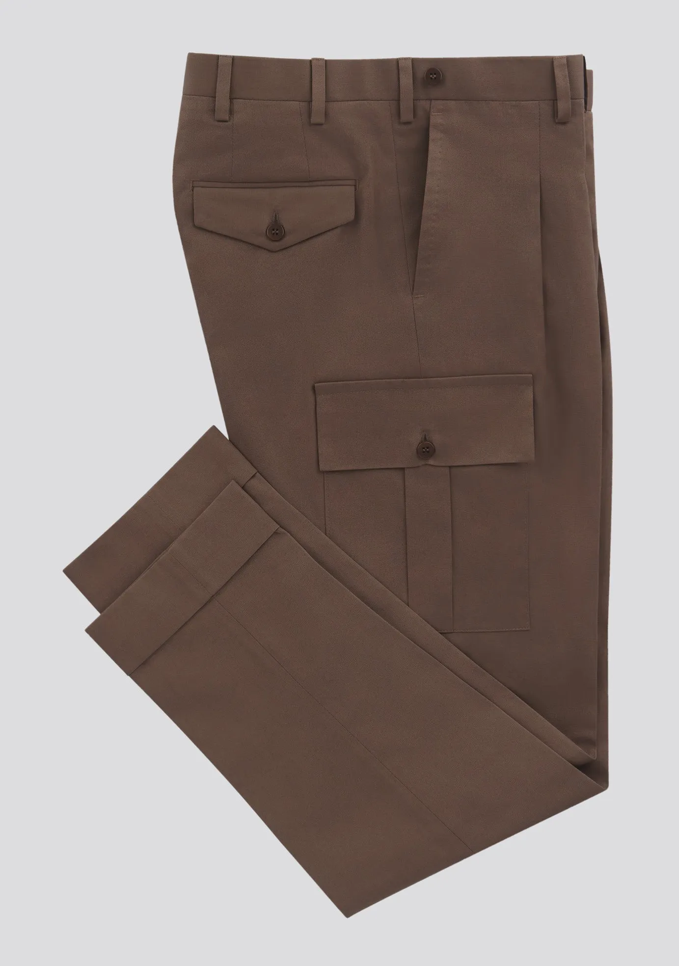 Savannah Brown Cotton Cargo Trousers