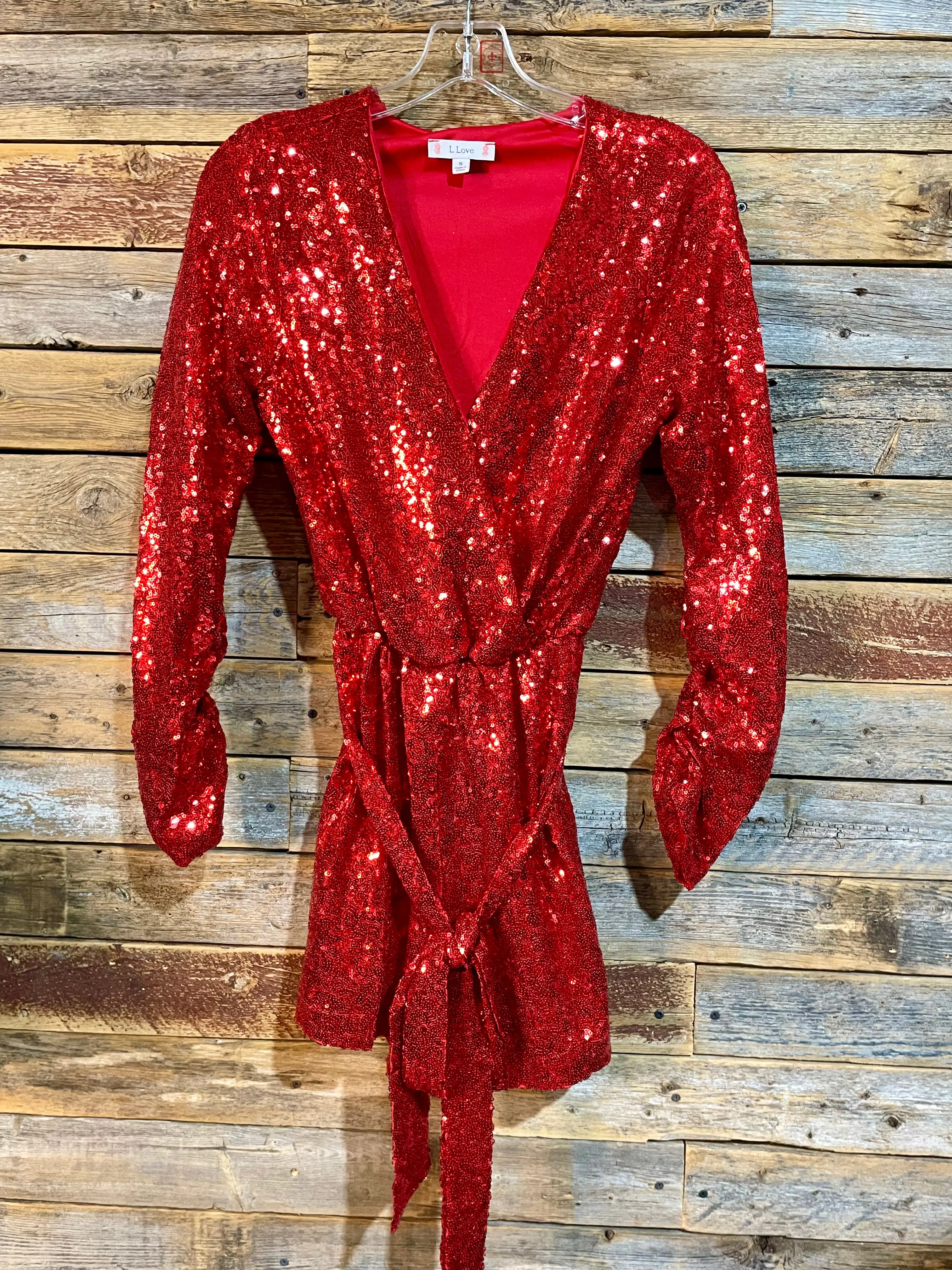 Sequined Tie Front Short Romper