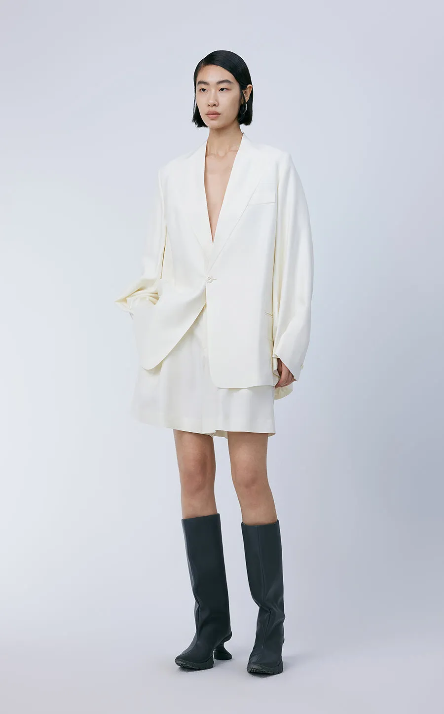 Shorts / JNBY Wool-blend Silk Elastic Waist Shorts