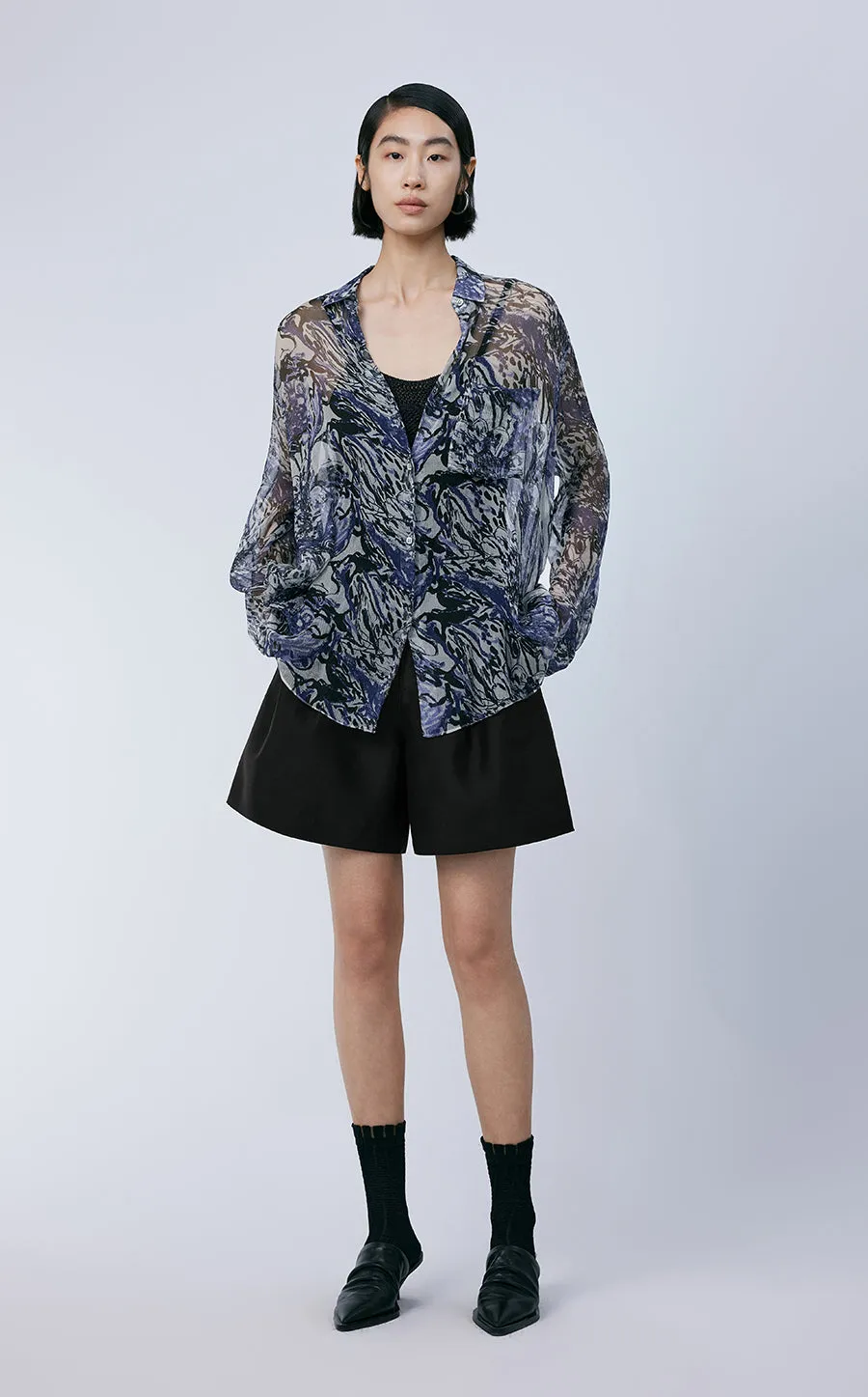 Shorts / JNBY Wool-blend Silk Elastic Waist Shorts